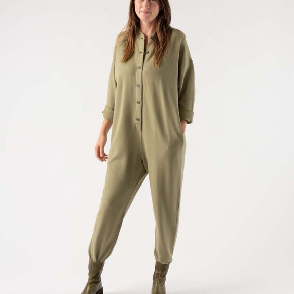 Mara Hoffman Sabina Jumpsuit in Army Green - Picture 4 of 8